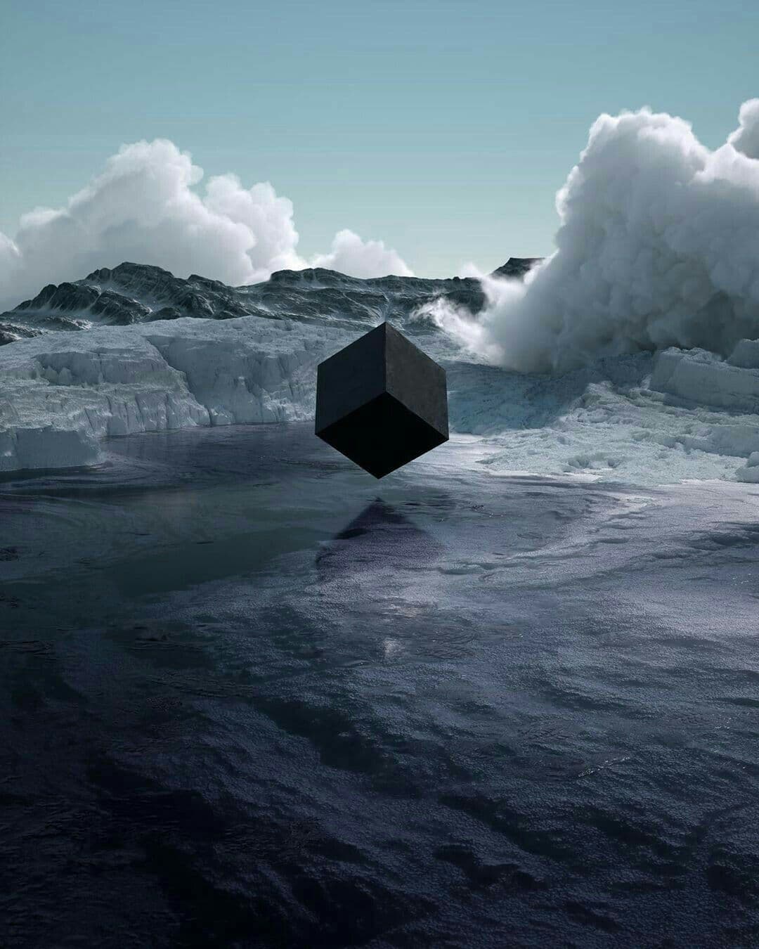 Cube on an icy landscape representing the HashAhead public chain