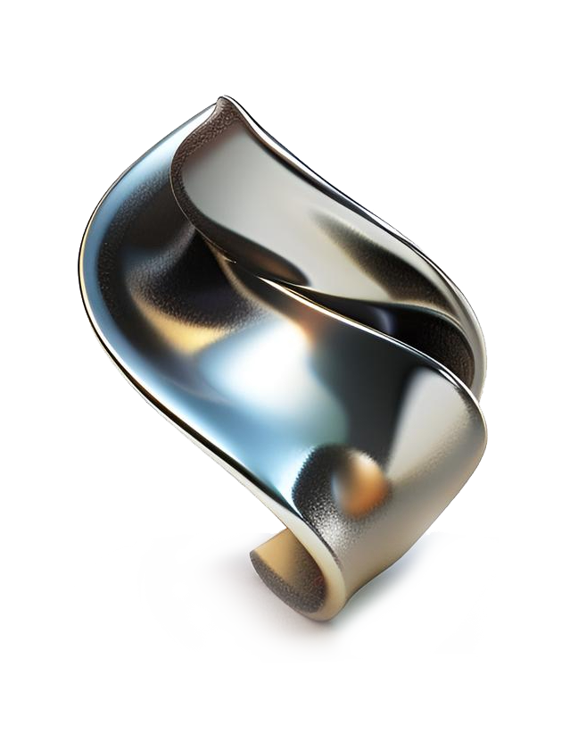 Chrome ribbon representing product design
