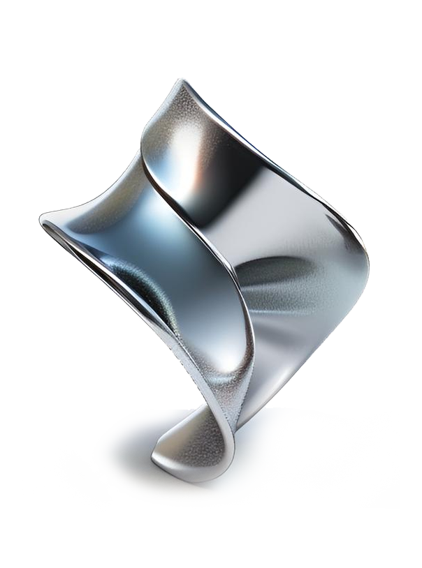 Chrome twisted square representing business roles