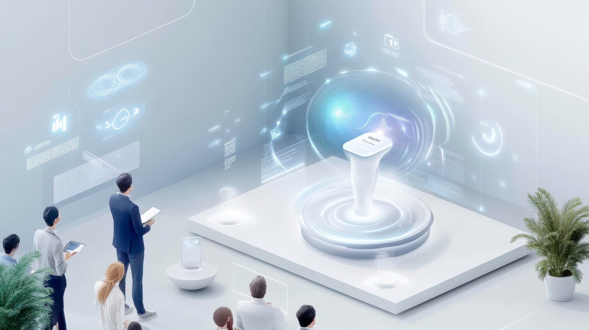 Sterile clinical environment with medical AI analysis diagrams